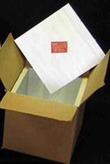 A packaging box with a styrofoam box inside to insulate the content inside.